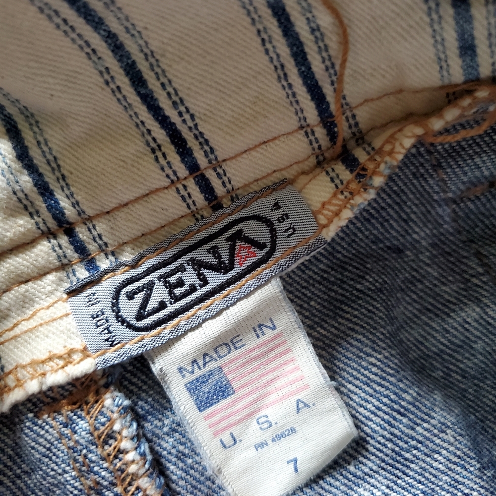 80s vintage Zena highrise acid wash denim pencil skirt - Picture 6 of 9